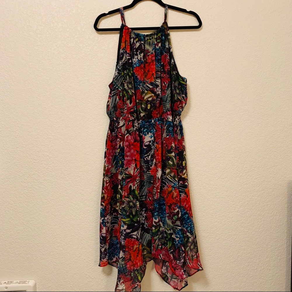 Lane Bryant chiffon multi color floral dre…